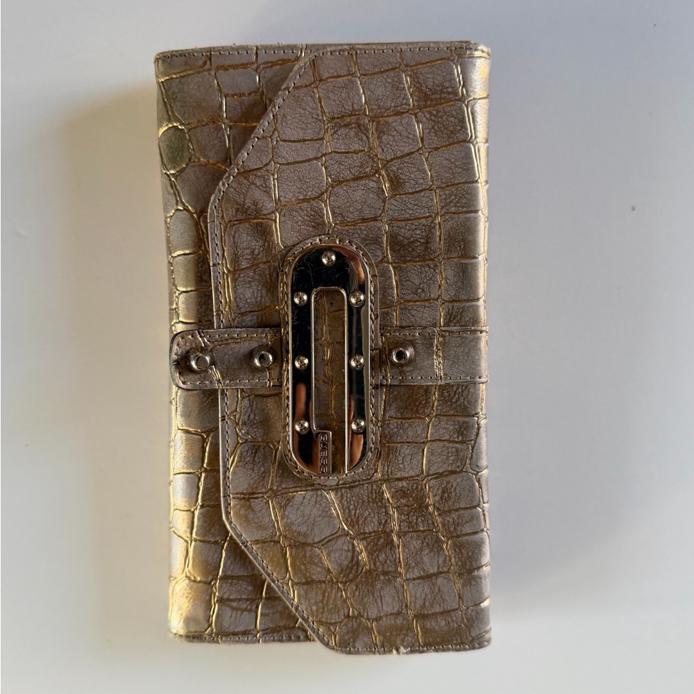 Gold Guess Distressed Wallet